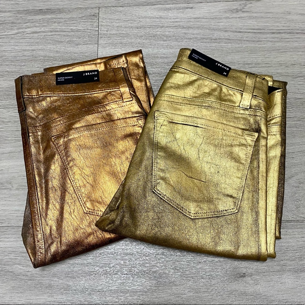 NWT J Brand Metallic Bronze Skinny Jeans size 24 - Picture 16 of 16